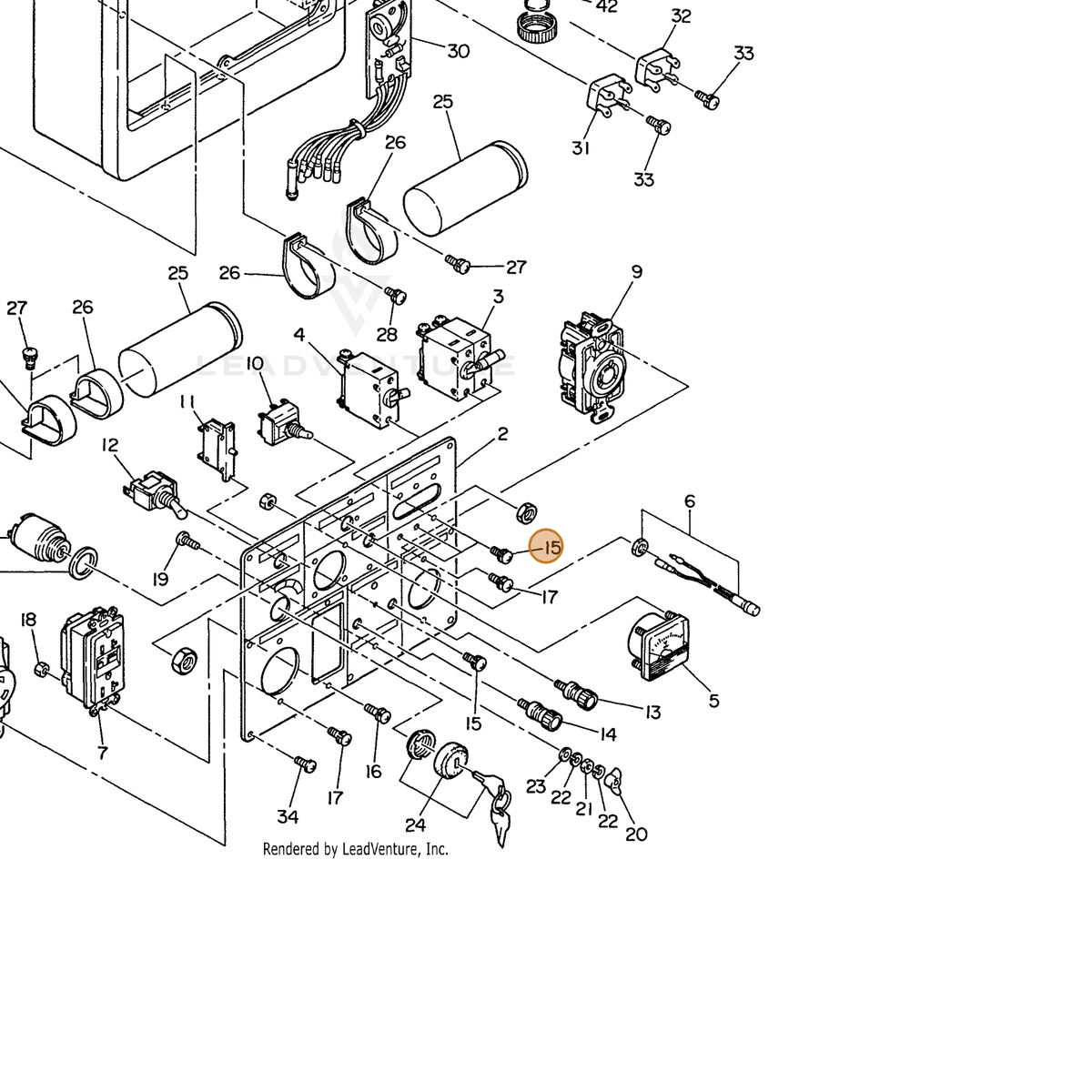 ECHO part 100043503060 — IPL diagram snippet (6x zoom, amber highlight)