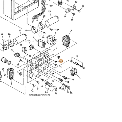 ECHO part 100043503060 — IPL diagram snippet (6x zoom, amber highlight)