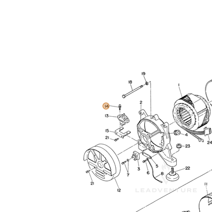 ECHO part 100043605200 — IPL diagram snippet (6x zoom, amber highlight)