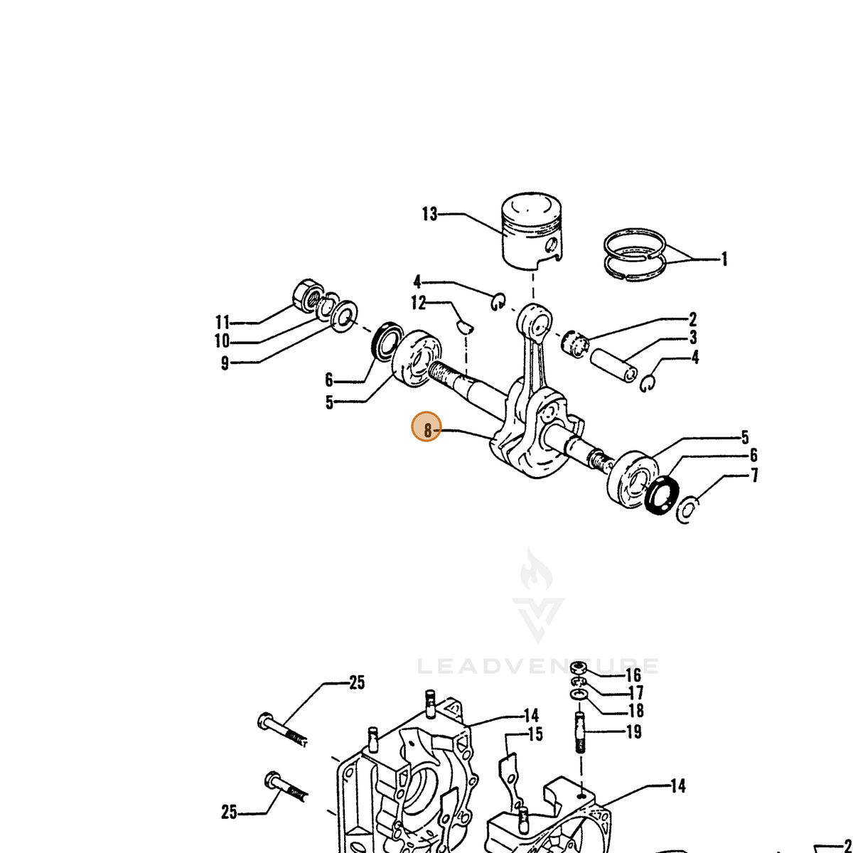 ECHO part 10010001111 — IPL diagram snippet (6x zoom, amber highlight)