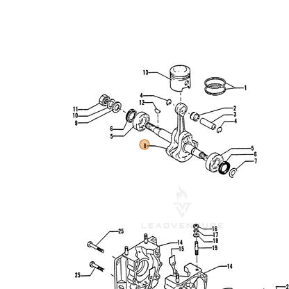 ECHO part 10010001111 — IPL diagram snippet (6x zoom, amber highlight)