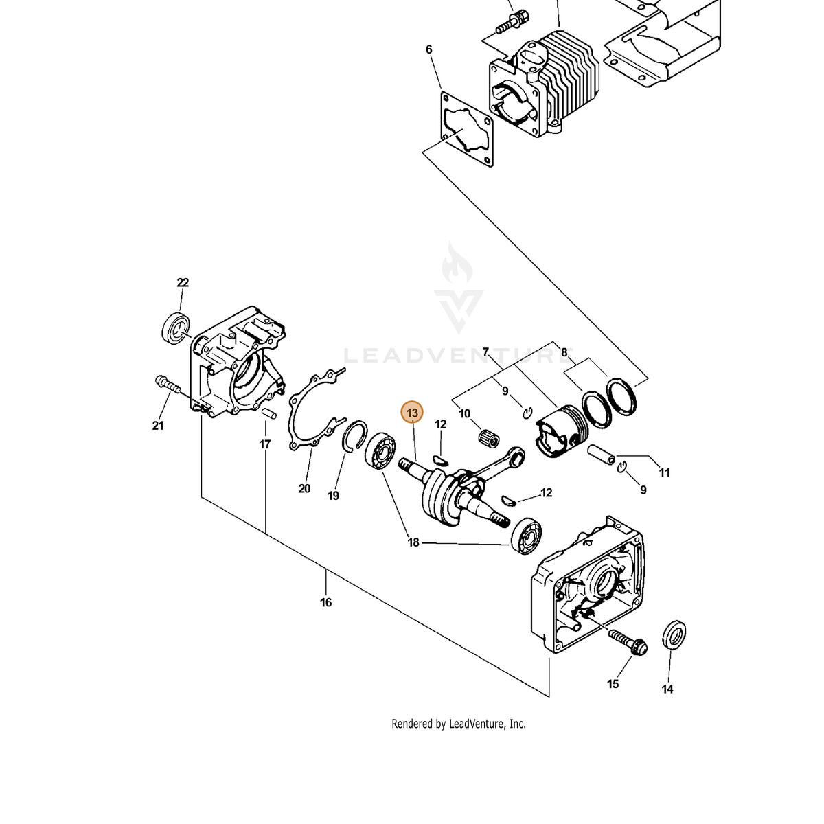 ECHO part 10010003360 — IPL diagram snippet (6x zoom, amber highlight)
