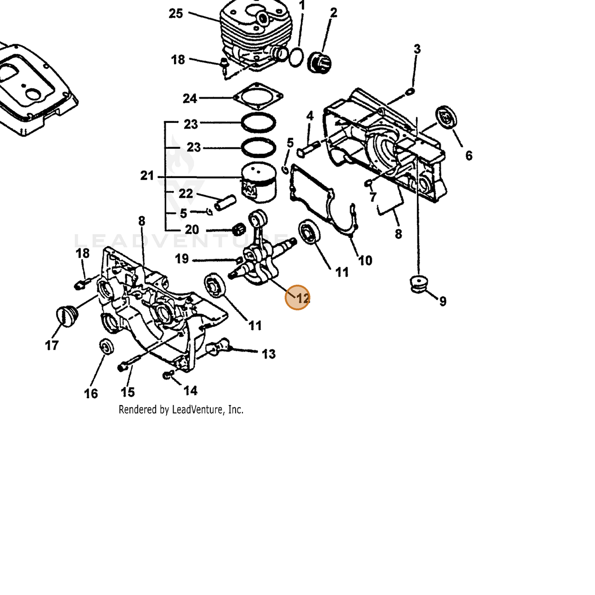 ECHO part 10010006061 — IPL diagram snippet (6x zoom, amber highlight)