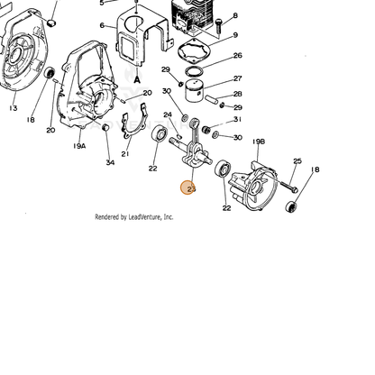ECHO part 10010007420 — IPL diagram snippet (6x zoom, amber highlight)