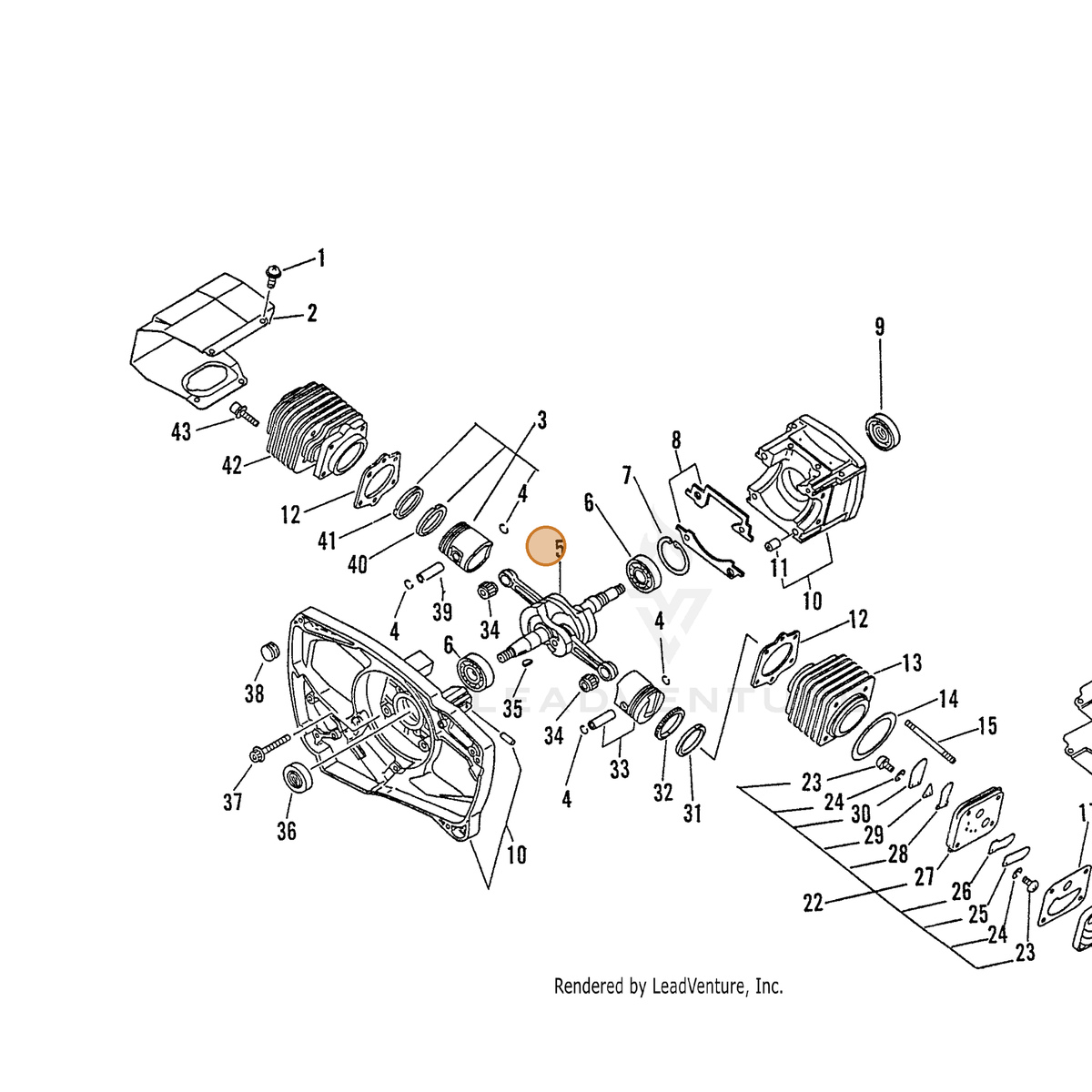 ECHO part 10010010560 — IPL diagram snippet (6x zoom, amber highlight)