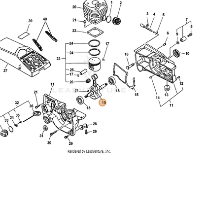ECHO part 10010032430 — IPL diagram snippet (6x zoom, amber highlight)