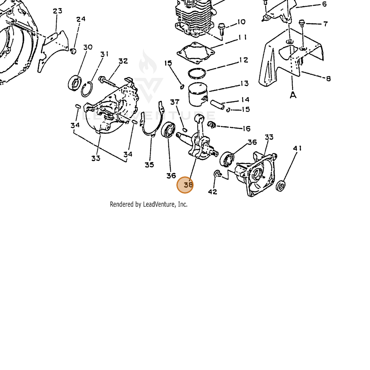 ECHO part 10010040632 — IPL diagram snippet (6x zoom, amber highlight)