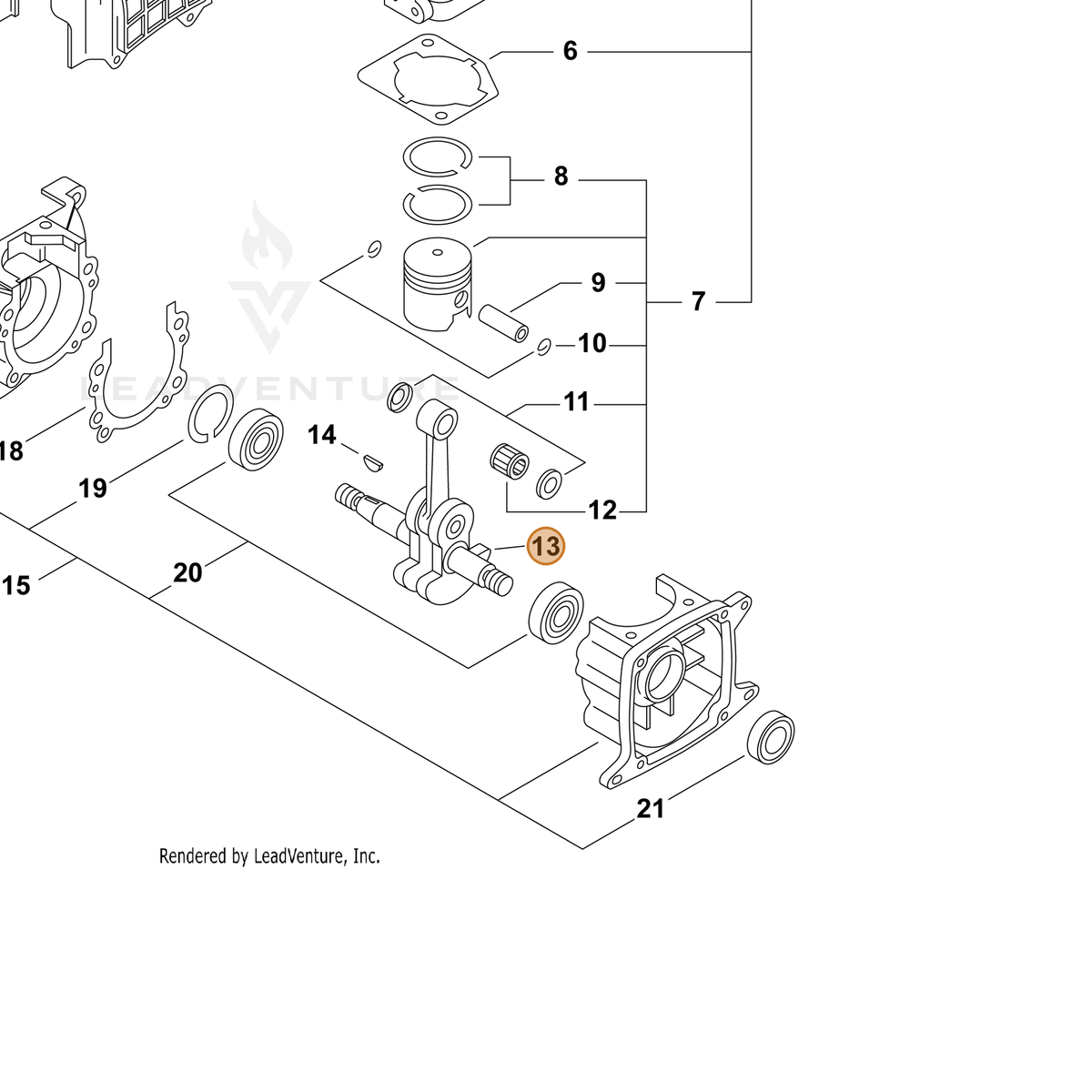 ECHO part 10010055931 — IPL diagram snippet (6x zoom, amber highlight)