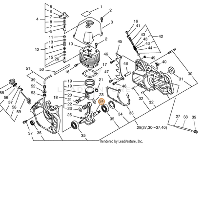 ECHO part 10010060731 — IPL diagram snippet (6x zoom, amber highlight)