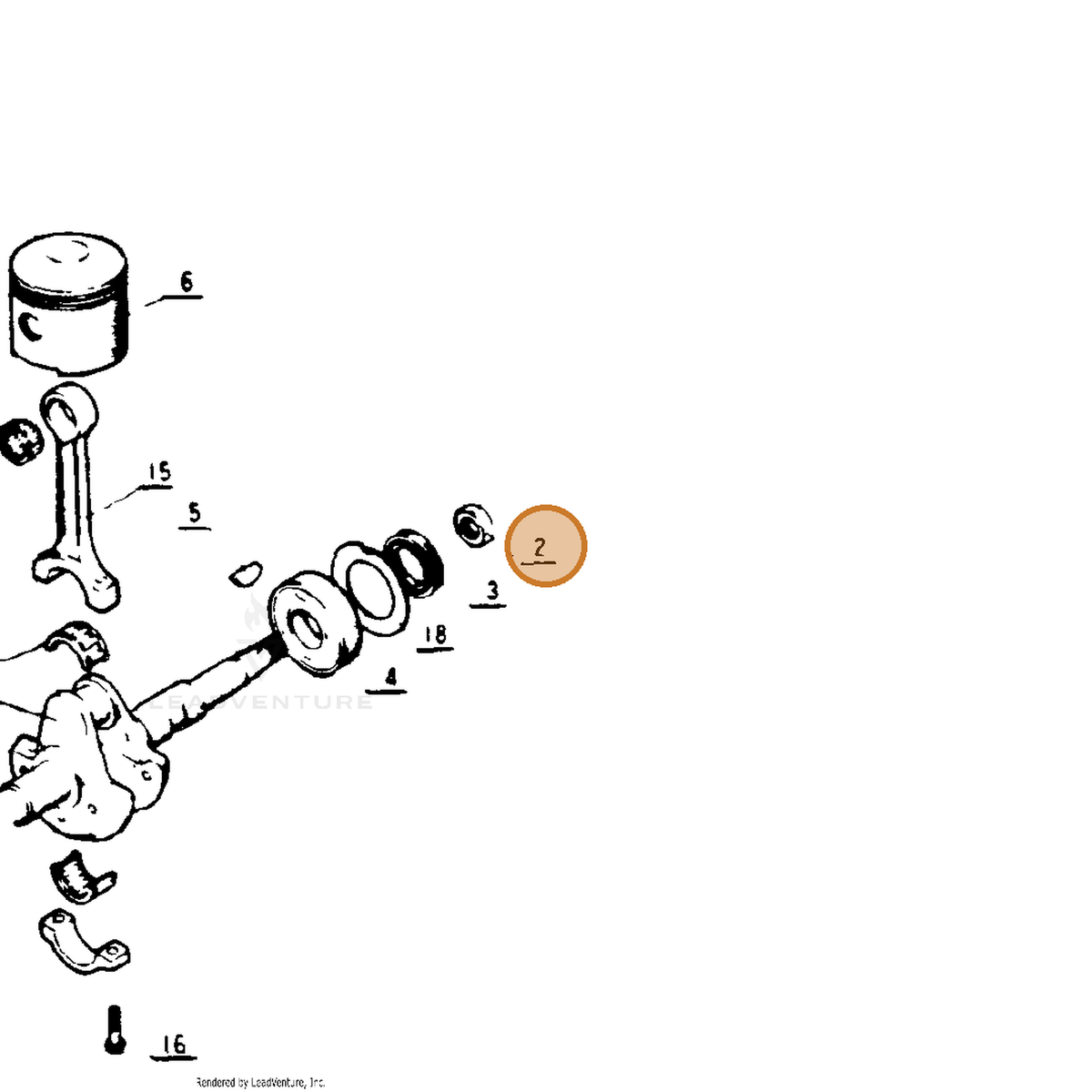 ECHO part 10012900230 — IPL diagram snippet (6x zoom, amber highlight)