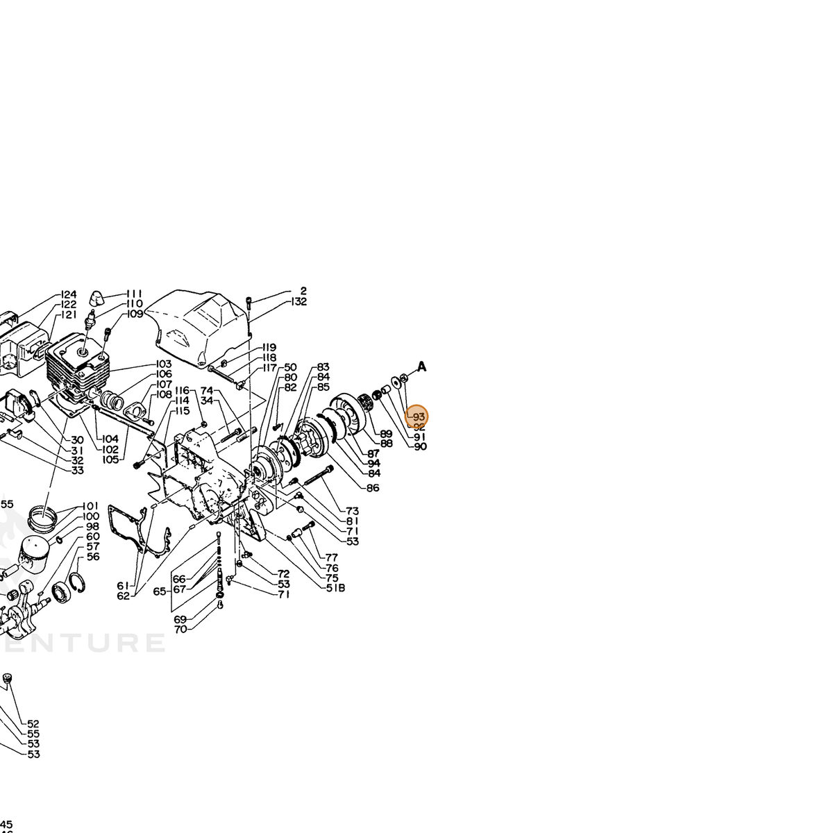 ECHO part 10012914730 — IPL diagram snippet (6x zoom, amber highlight)