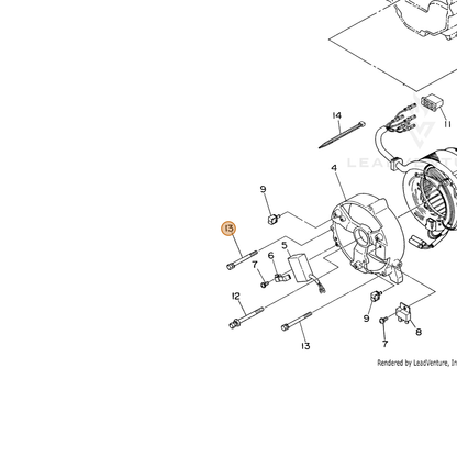 ECHO part 100130060080 — IPL diagram snippet (6x zoom, amber highlight)