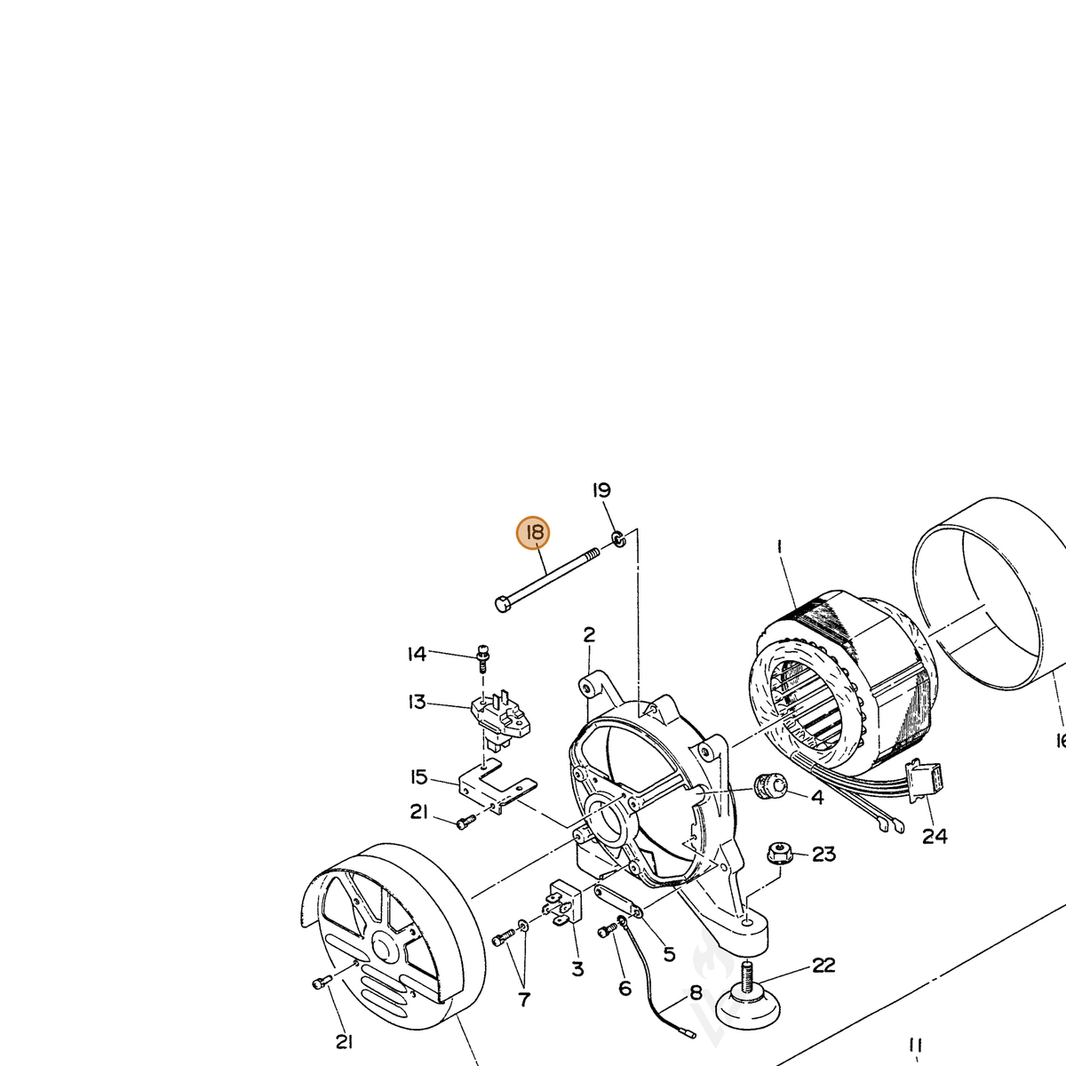 ECHO part 100130060090 — IPL diagram snippet (6x zoom, amber highlight)
