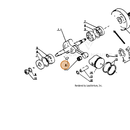 ECHO part 10013101620 — IPL diagram snippet (6x zoom, amber highlight)