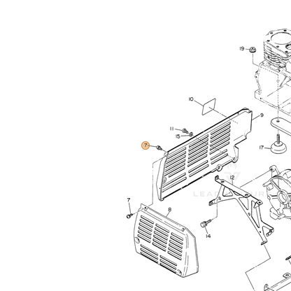 ECHO part 100131050020 — IPL diagram snippet (6x zoom, amber highlight)