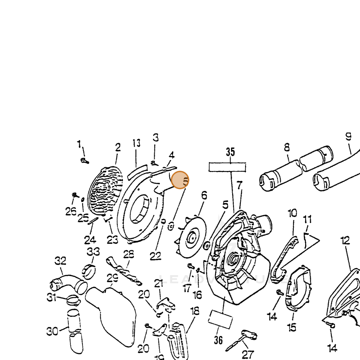 ECHO part 10013205660 — IPL diagram snippet (6x zoom, amber highlight)