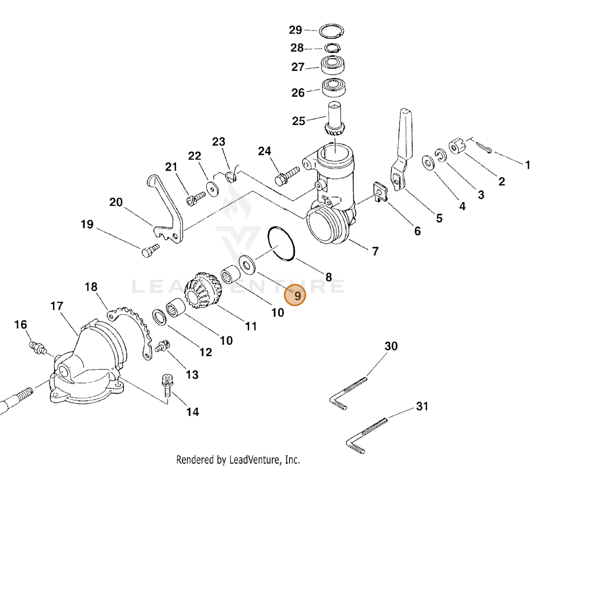 ECHO part 10013206720 — IPL diagram snippet (6x zoom, amber highlight)