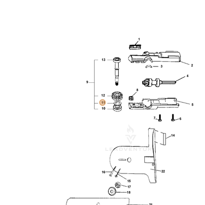 ECHO part 10013222060 — IPL diagram snippet (6x zoom, amber highlight)