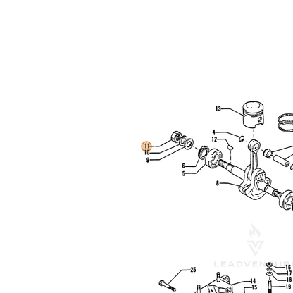 ECHO part 10013401110 — IPL diagram snippet (6x zoom, amber highlight)