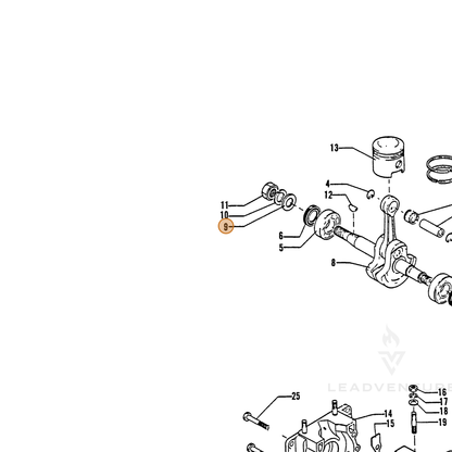 ECHO part 10013601110 — IPL diagram snippet (6x zoom, amber highlight)