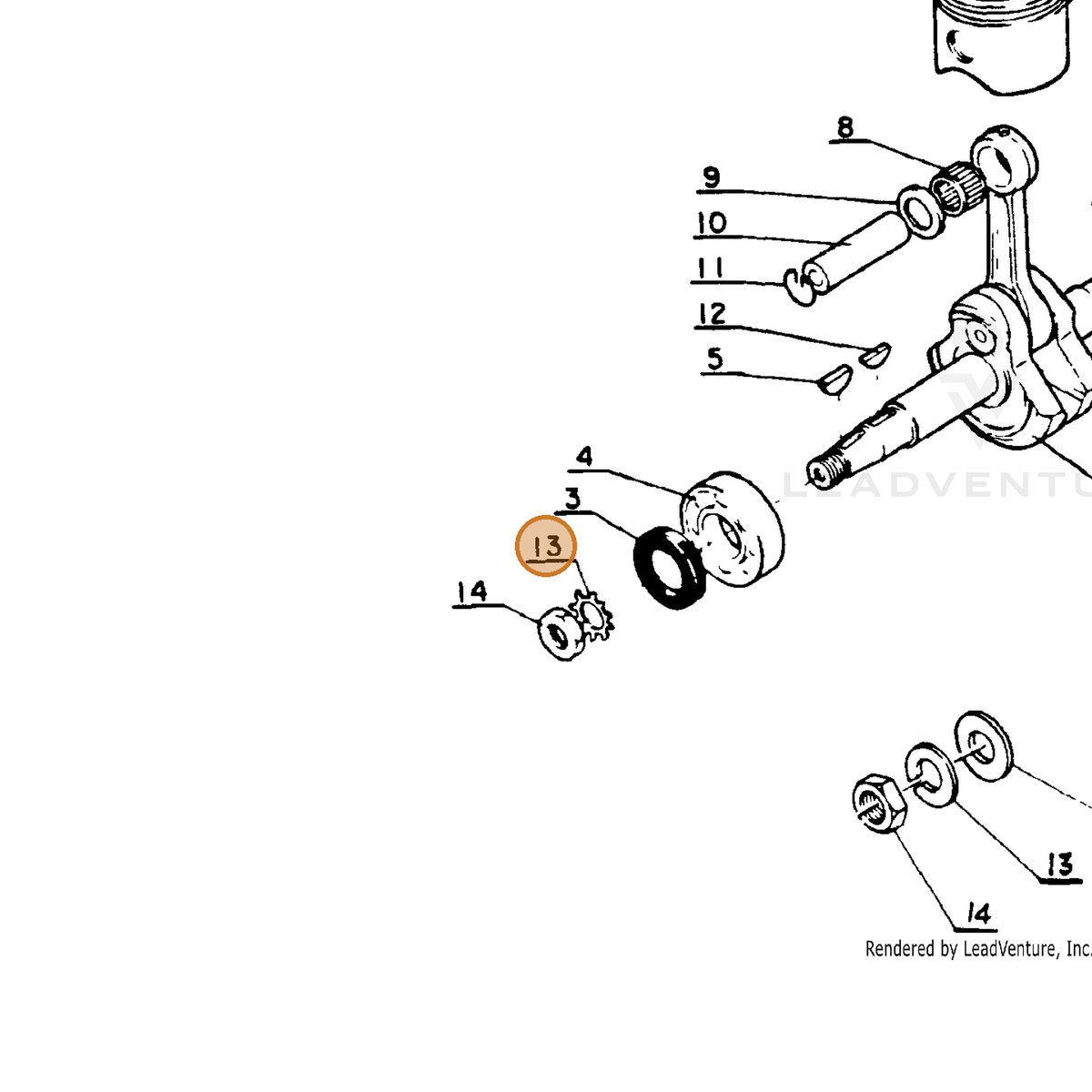 ECHO part 10014300230 — IPL diagram snippet (6x zoom, amber highlight)