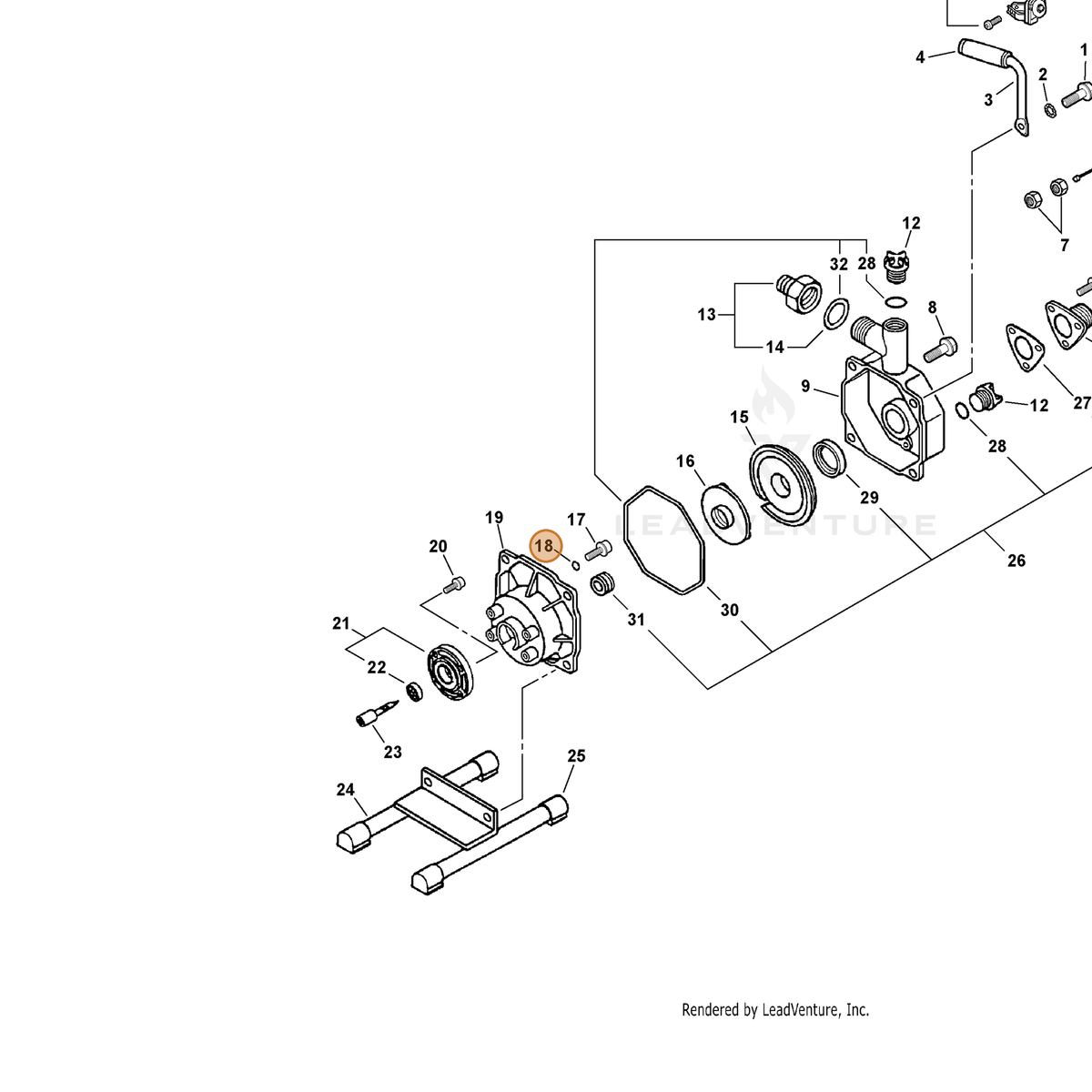 ECHO part 10014312620 — IPL diagram snippet (6x zoom, amber highlight)