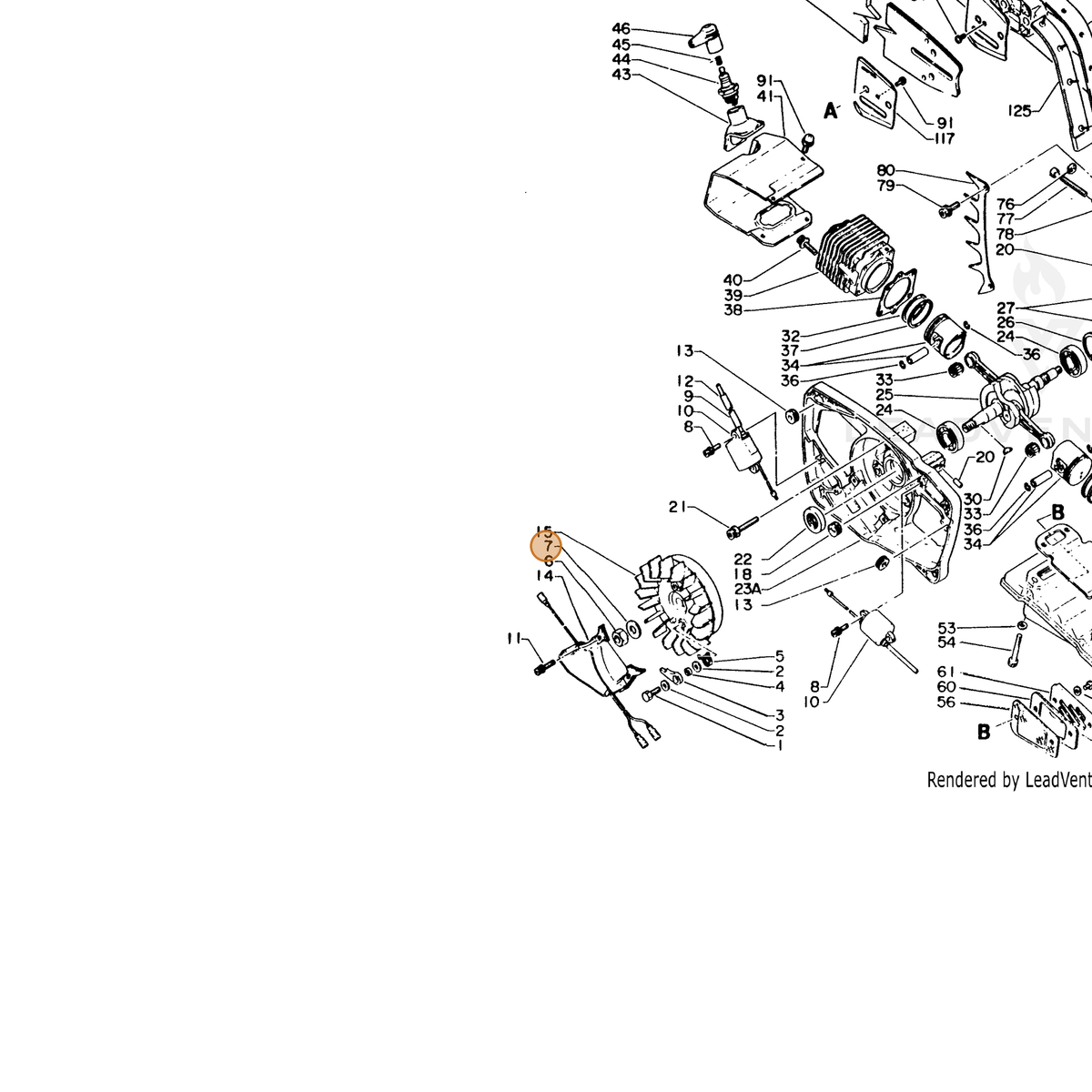 ECHO part 10014316130 — IPL diagram snippet (6x zoom, amber highlight)