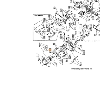 ECHO part 10014402830 — IPL diagram snippet (6x zoom, amber highlight)