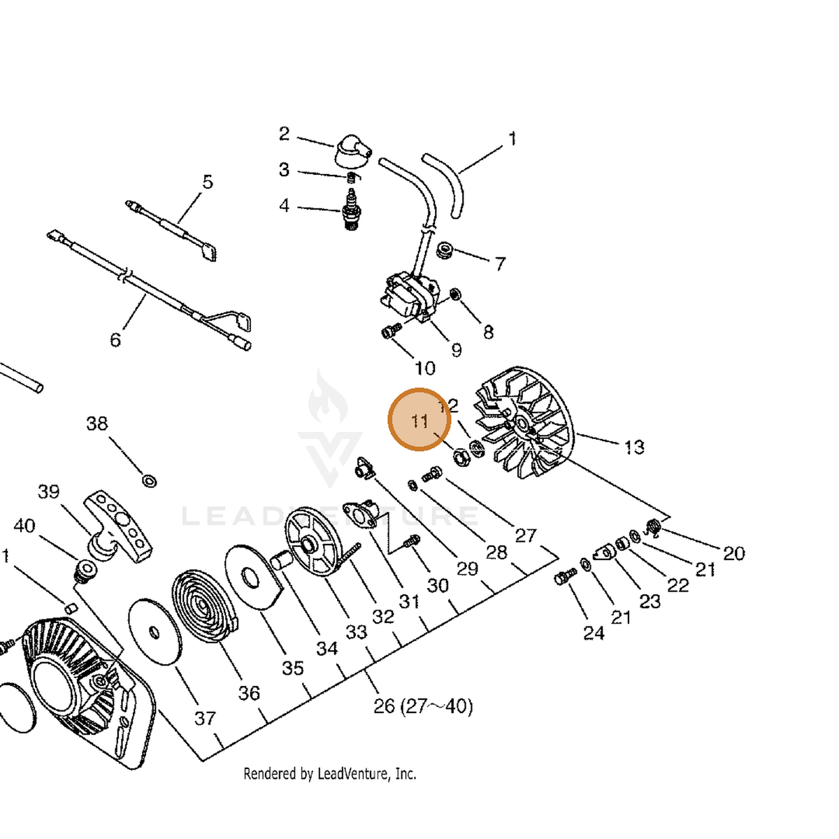 ECHO part 10014412331 — IPL diagram snippet (6x zoom, amber highlight)
