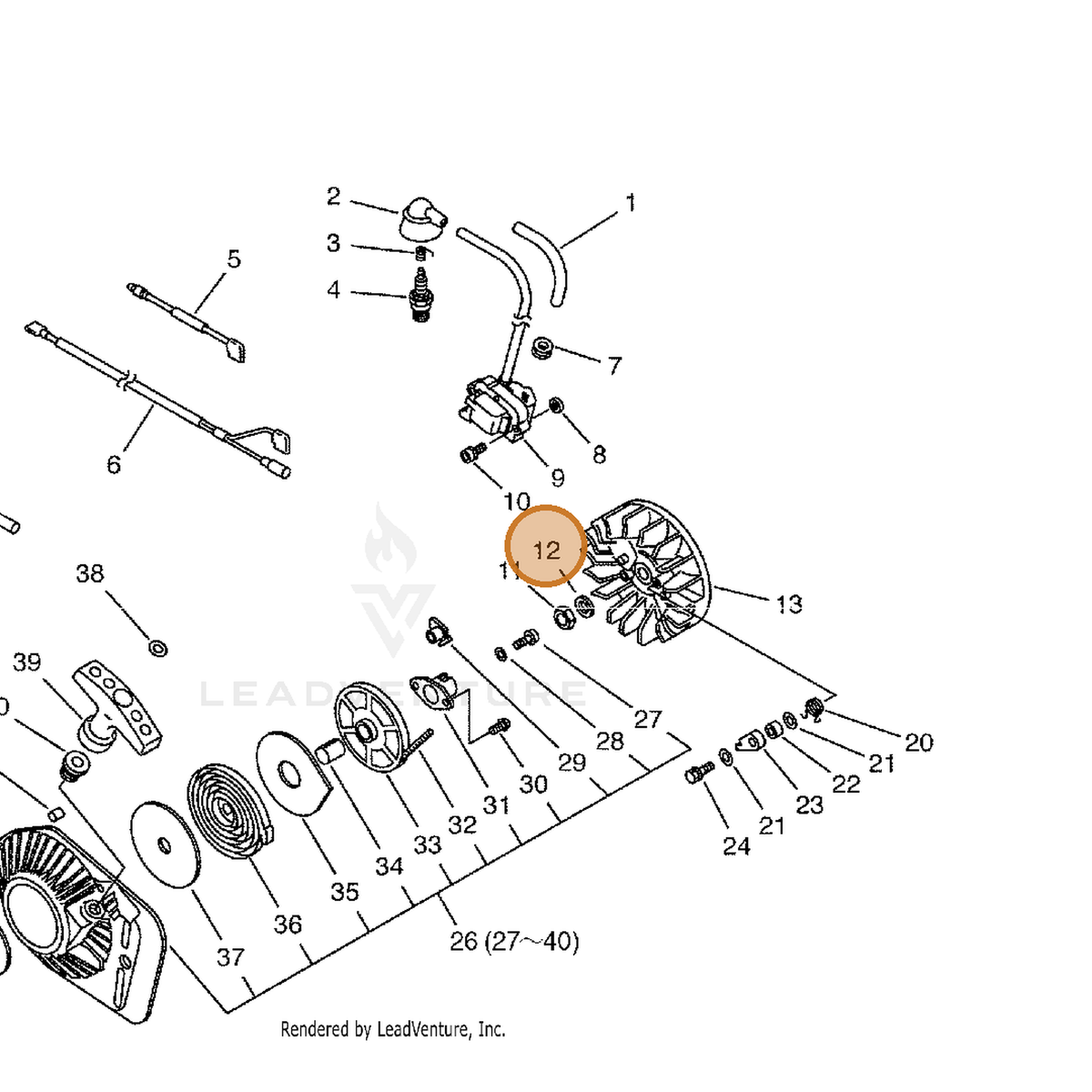 ECHO part 10014600310 — IPL diagram snippet (6x zoom, amber highlight)