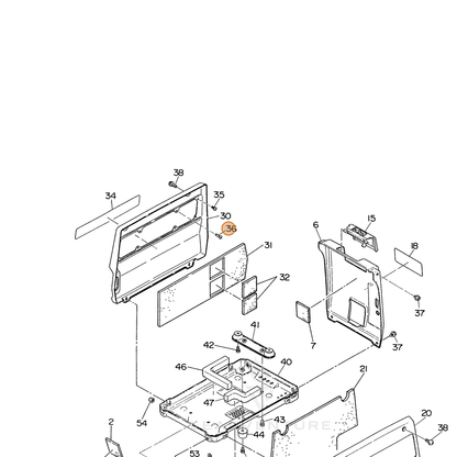ECHO part 100150040031 — IPL diagram snippet (6x zoom, amber highlight)