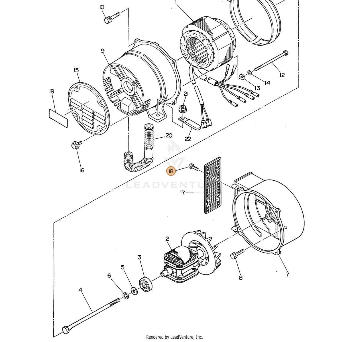 ECHO part 100152050010 — IPL diagram snippet (6x zoom, amber highlight)