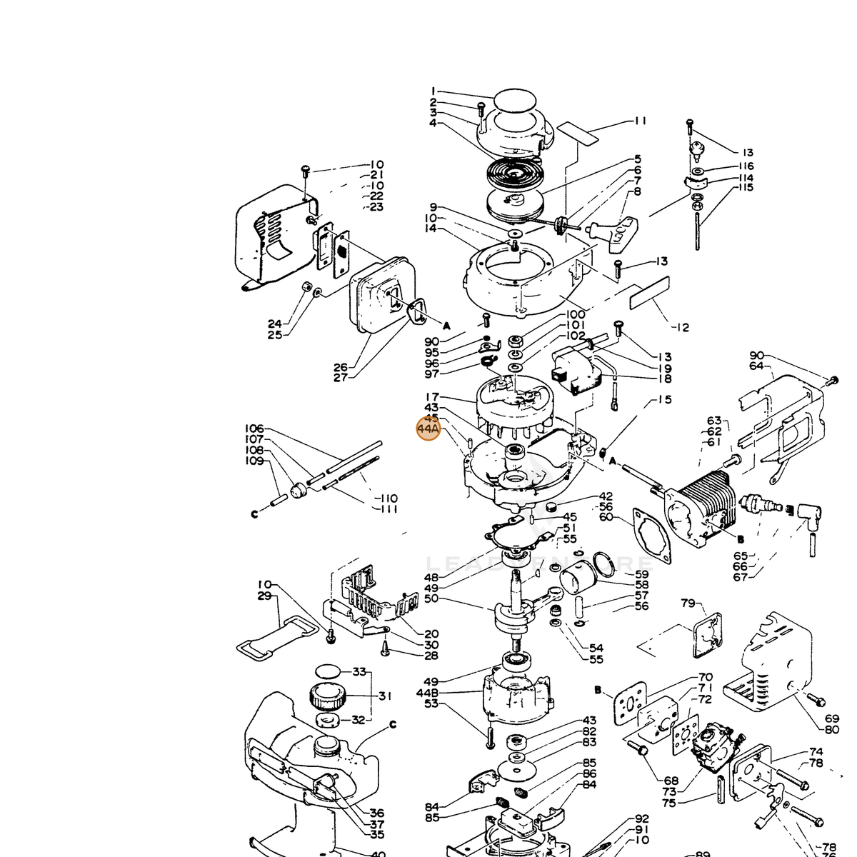 ECHO part 10020002060 — IPL diagram snippet (6x zoom, amber highlight)