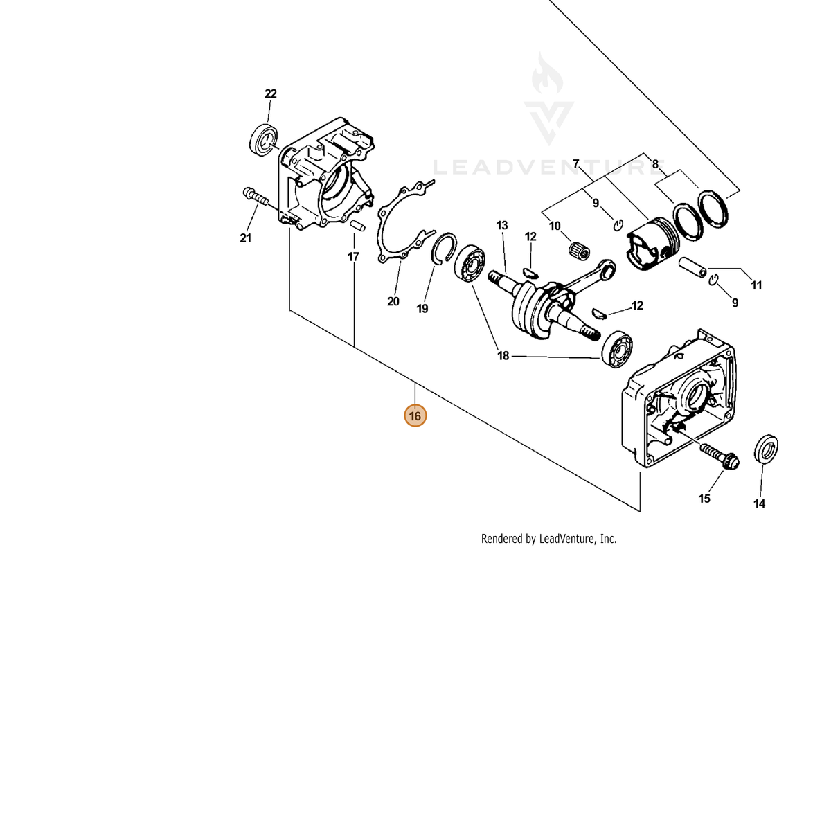 ECHO part 10020003360 — IPL diagram snippet (6x zoom, amber highlight)
