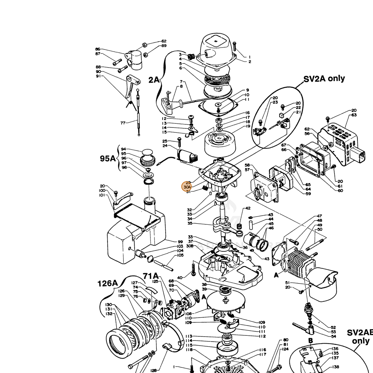 ECHO part 10020005020 — IPL diagram snippet (6x zoom, amber highlight)