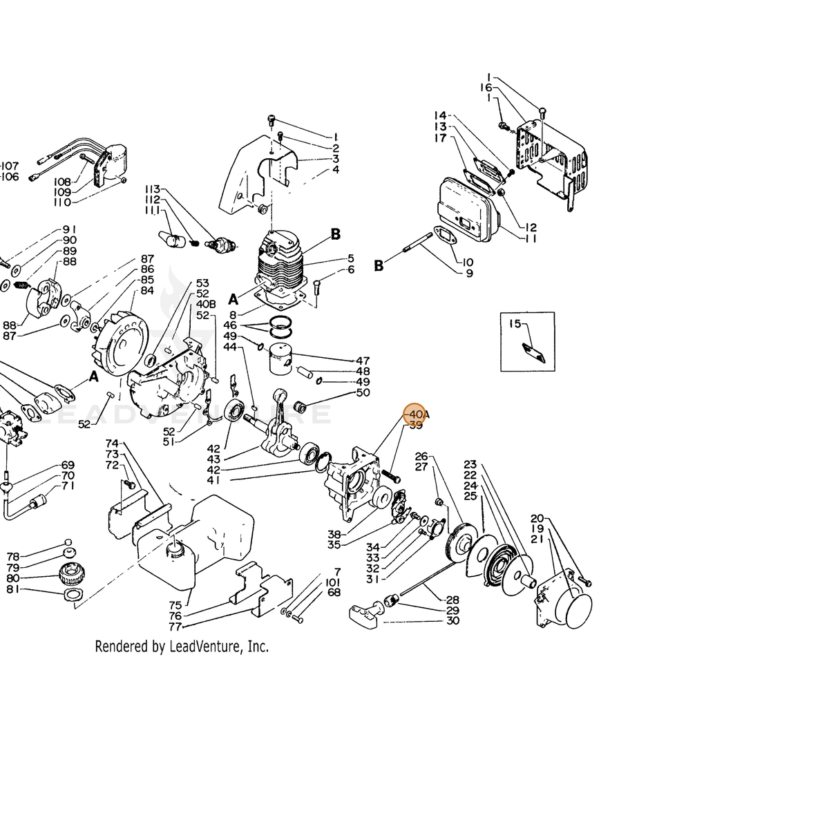 ECHO part 10020006721 — IPL diagram snippet (6x zoom, amber highlight)