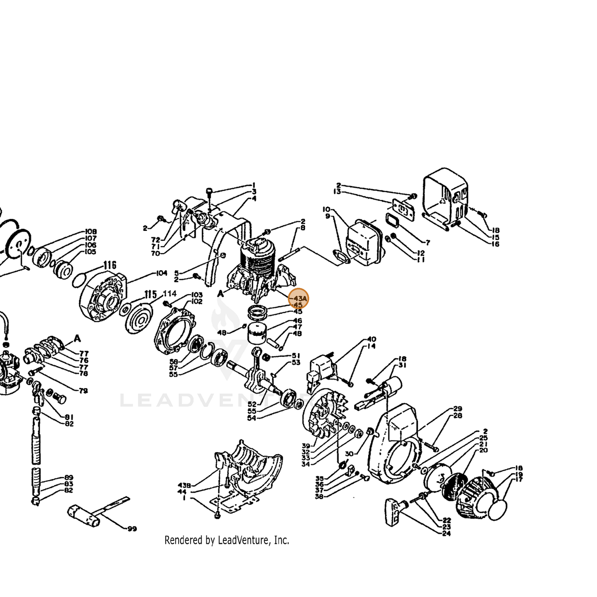 ECHO part 10020008022 — IPL diagram snippet (6x zoom, amber highlight)