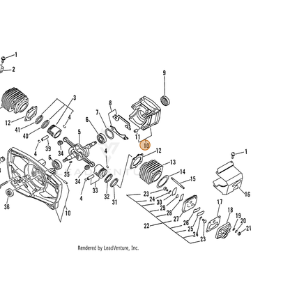 ECHO part 10020010460 — IPL diagram snippet (6x zoom, amber highlight)