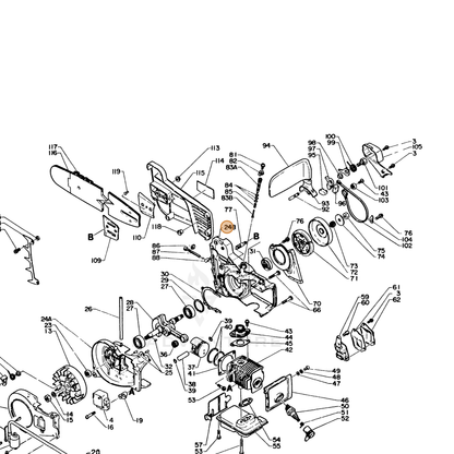 ECHO part 10020014533 — IPL diagram snippet (6x zoom, amber highlight)