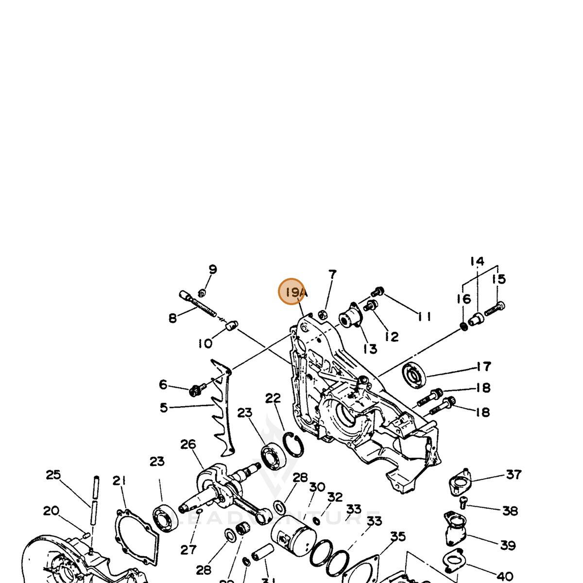 ECHO part 10020015230 — IPL diagram snippet (6x zoom, amber highlight)