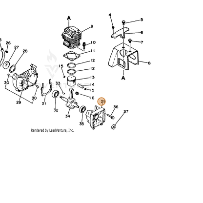 ECHO part 10020027430 — IPL diagram snippet (6x zoom, amber highlight)