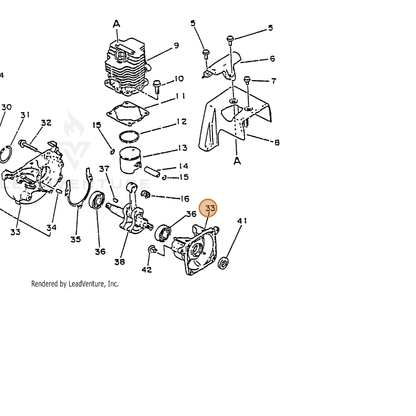 ECHO part 10020028230 — IPL diagram snippet (6x zoom, amber highlight)