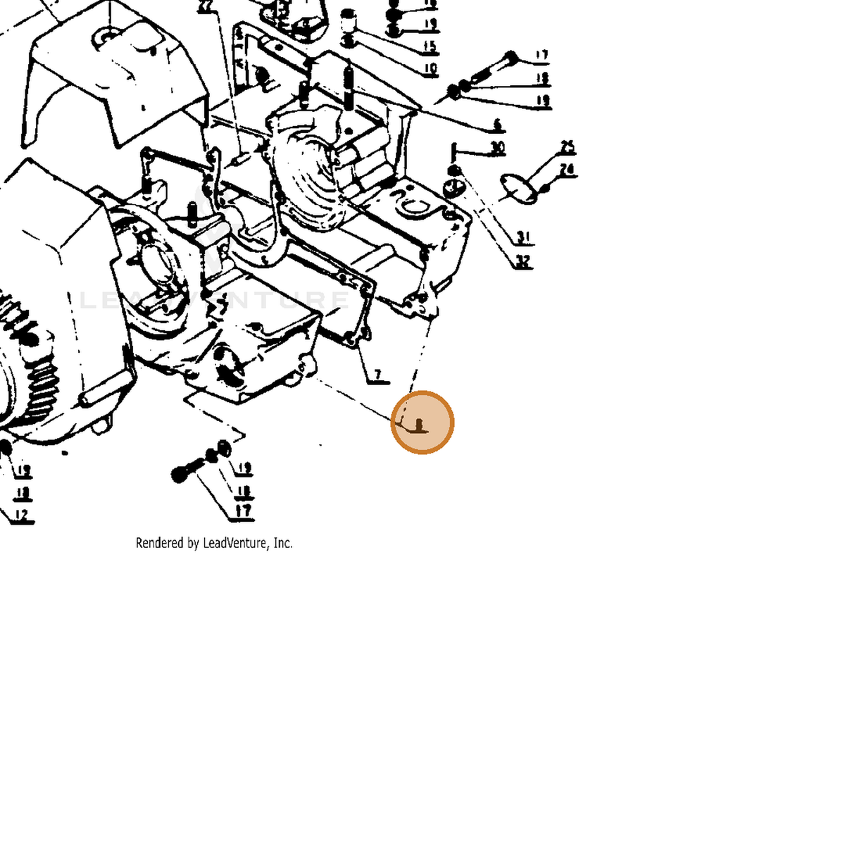 ECHO part 10020400331 — IPL diagram snippet (6x zoom, amber highlight)