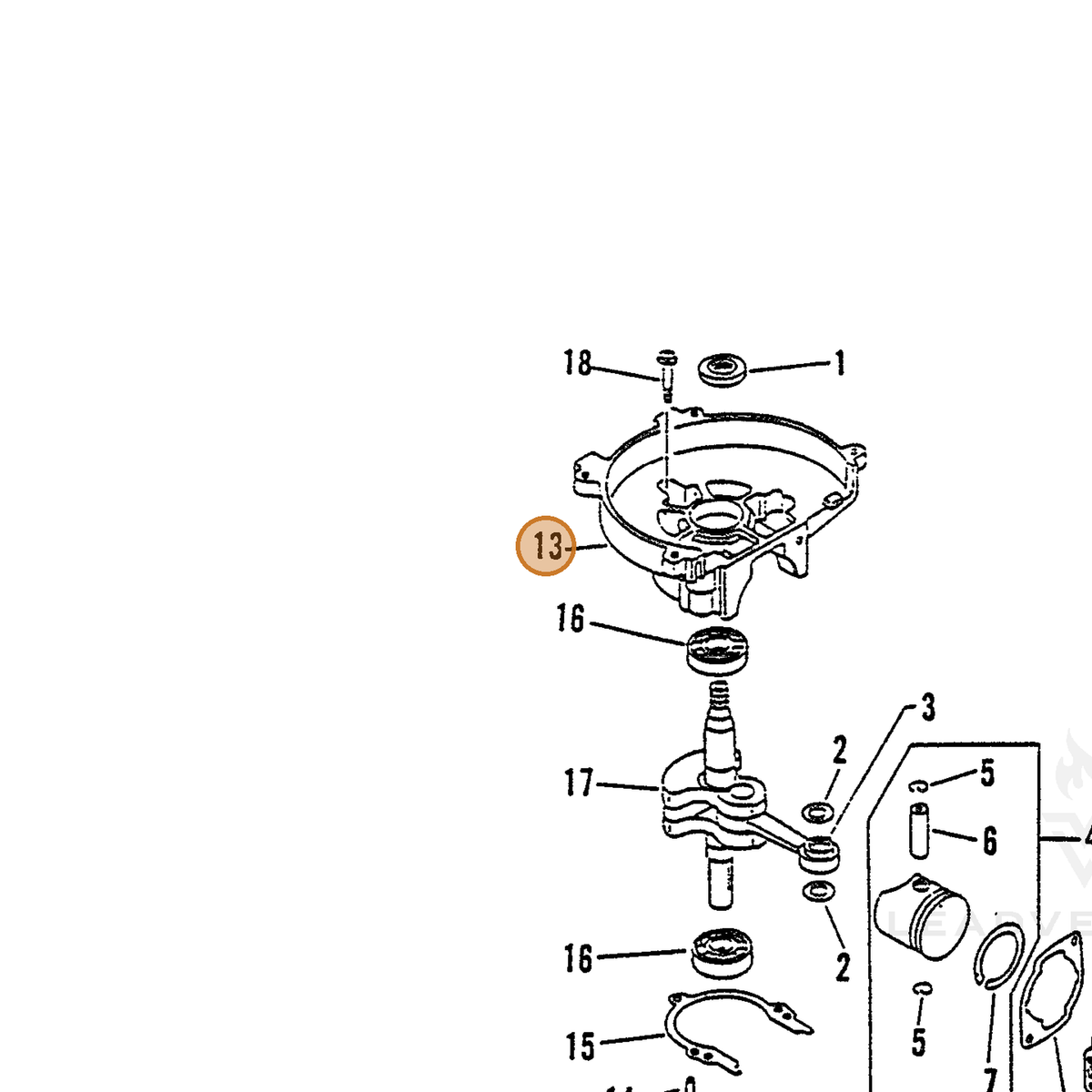 ECHO part 10020405361 — IPL diagram snippet (6x zoom, amber highlight)