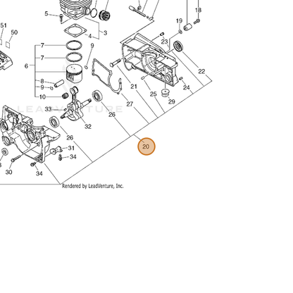 ECHO part 10020432438 — IPL diagram snippet (6x zoom, amber highlight)
