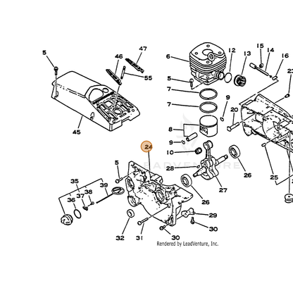 ECHO part 10020438137 — IPL diagram snippet (6x zoom, amber highlight)