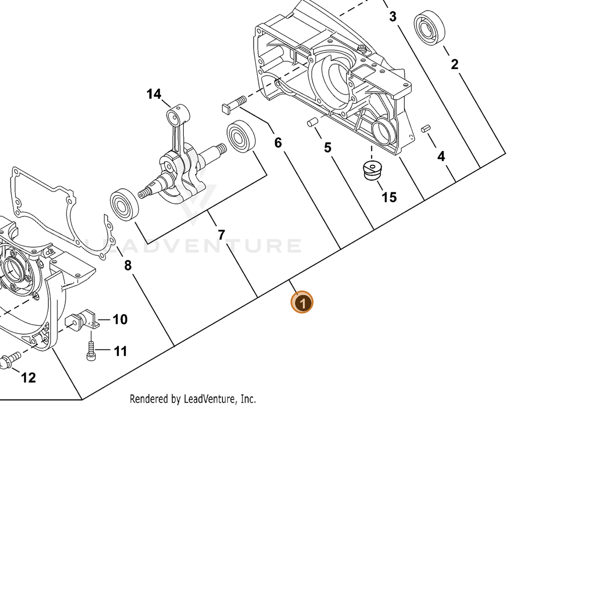 ECHO part 10020438831 — IPL diagram snippet (6x zoom, amber highlight)