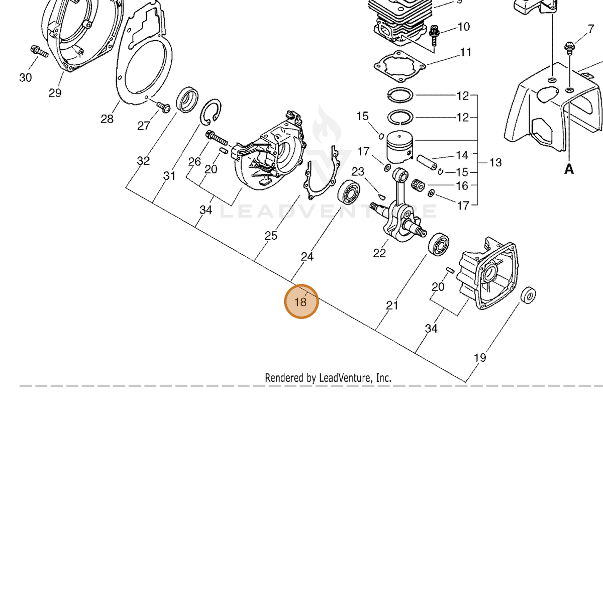 ECHO part 10020442230 — IPL diagram snippet (6x zoom, amber highlight)