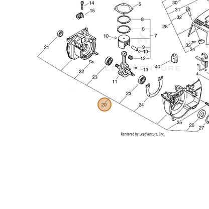 ECHO part 10020454431 — IPL diagram snippet (6x zoom, amber highlight)