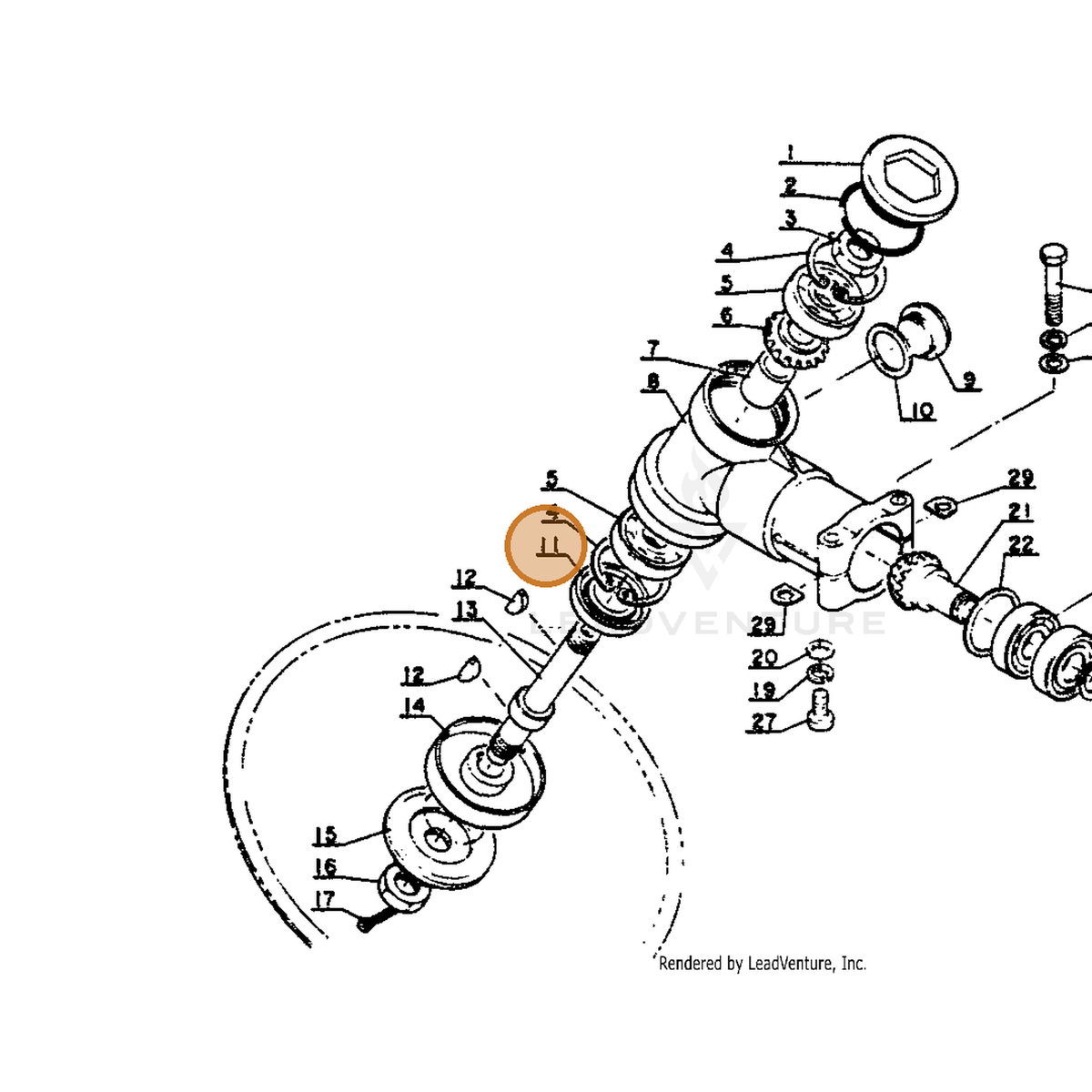ECHO part 10021200120 — IPL diagram snippet (6x zoom, amber highlight)